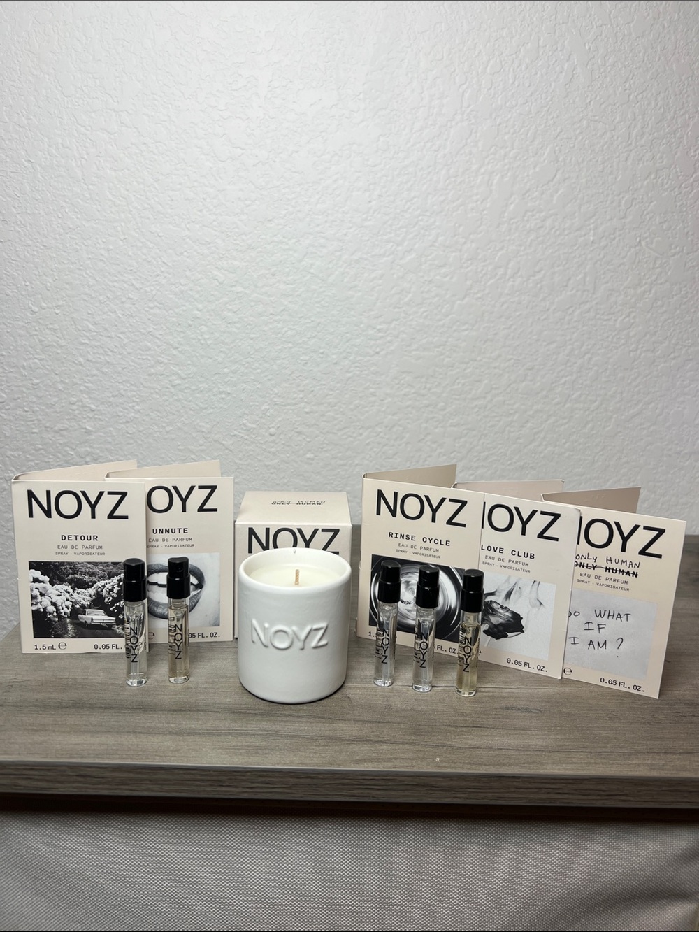 Noyz Only Human Mini Candle, Unmute, Detour, Rinse Cycle, Love Club Perfume